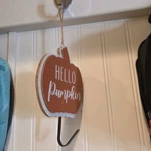 Hello Pumpkin Orange Hanging Wall Hook - Home Wall Decor